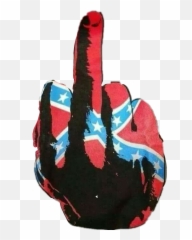 Rebel Flag Middle Finger - With Emoji