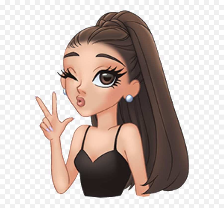 Download Arimoji Wink Peace Cute Kiss - Cute Cartoon Ariana Grande Emoji,Kissy Face Emoji Png