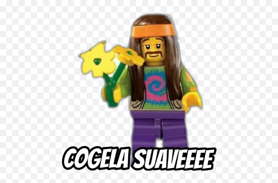 Lego Stickers For Whatsapp - Lego Minifigure Hippie Emoji,Lego Emoji Iphone