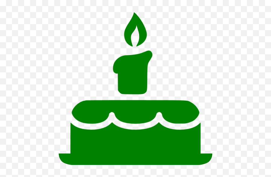 Green Birthday Cake Icon - Black Birthday Logo Png Emoji,Birthday Cake Emoticon Text