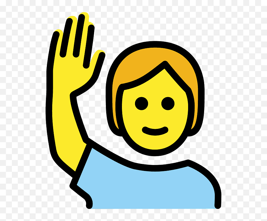 Person Raising Hand Emoji Clipart Free Download Transparent - Symbol For Raising Hand,Arms Raised Emoji