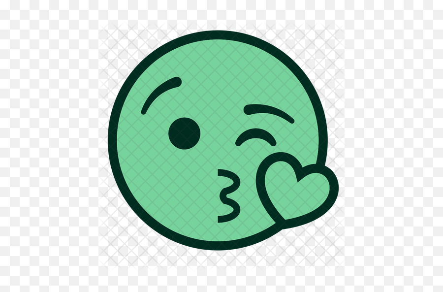 Kissing Smiley Emoji Icon - Dot,Kisses Emoticon Text