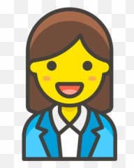 Download Woman Office Worker Emoji - Raise Hand