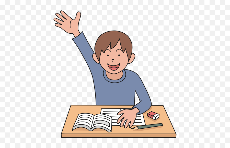Raised Hand Student - Raise Hand Clipart Emoji,Raise Hand Emoji