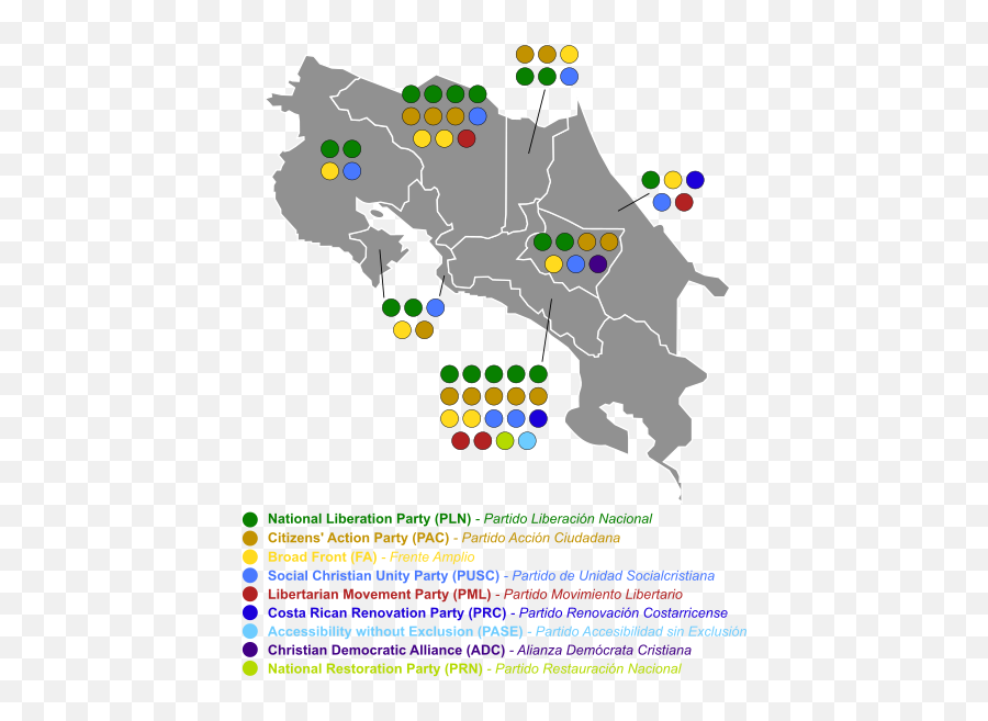 Legislative Election 2014 Map - Vector Map Costa Rica Emoji,Costa Rica Emoji