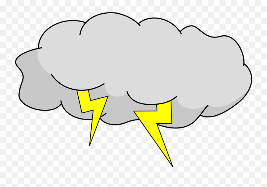 Free Lightning Thunder Vectors - Cartoon Storm Cloud Emoji,Lightning Emoji