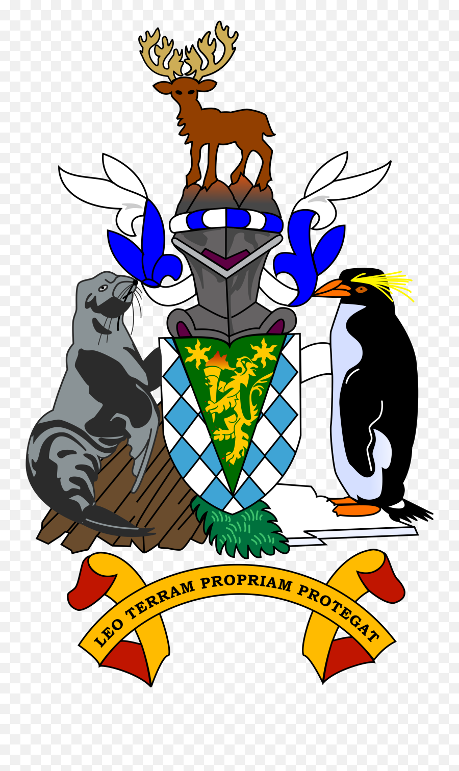 Coat Of Arms Of South Georgia And The South Sandwich Islands - Coolest Coat Of Arms Emoji,Peru Flag Emoji