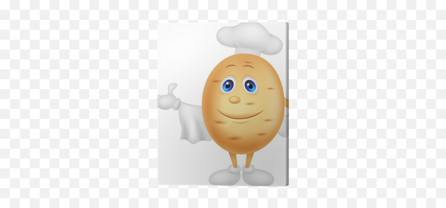 Cute Potato Chef Cartoon Character - Potato Emoji,Chef Emoticon