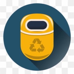 Recycle Bin Round Icon Over Circle - Language Emoji,Recycle Emoji