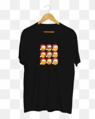 Christmas Santa Emoji Black Shirt