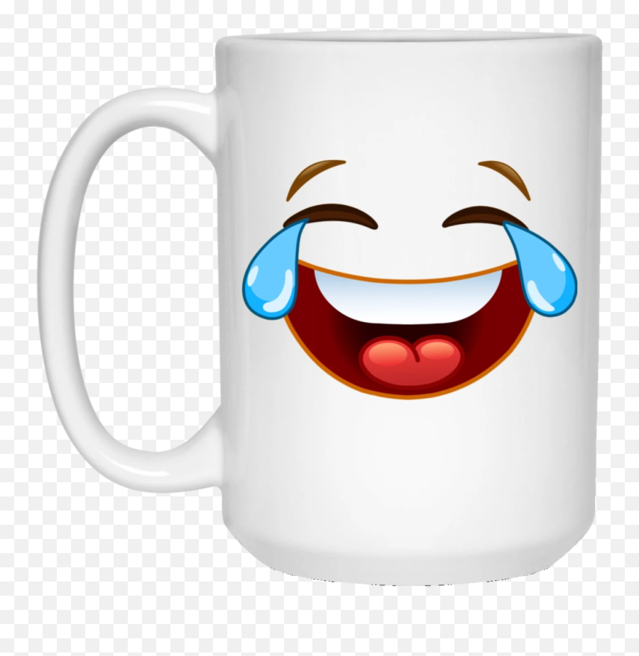 Laughing Crying Tears Of Joy Emoji 15 Oz White Mug - Because Mama Runs This Shit Show,Joy Emoji