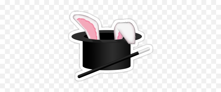 Magic Magician Hat Bunny Freetoedit - Rabbit Out Of Hat Clipart Emoji,Magician Emoji