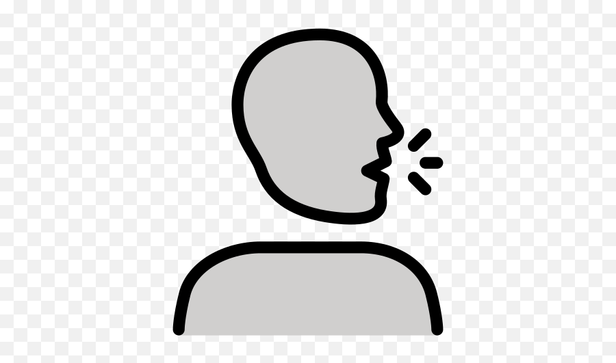 Speaking Head In Silhouette - Clip Art Emoji,Speaking Emoji