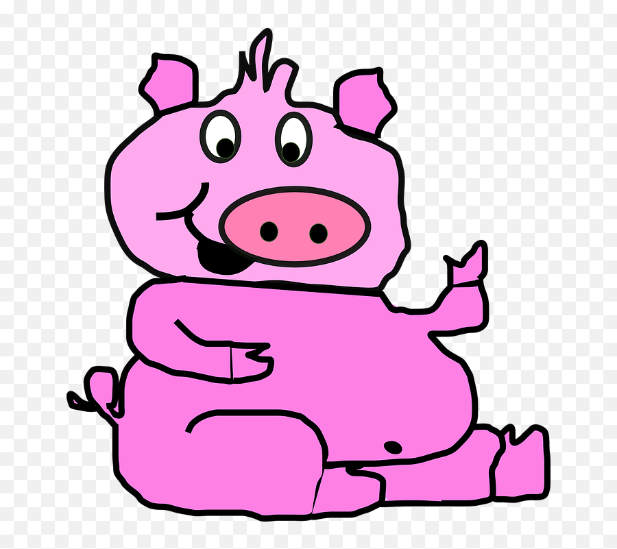 Free Pork Pig Vectors - Funny Looking Cartoon Animals Emoji,Pig Emoji