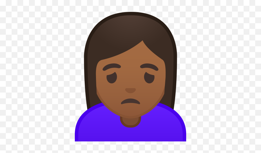 Woman Frowning Medium Dark Skin Tone - Png Emoji,Girl Shrugging Emoji
