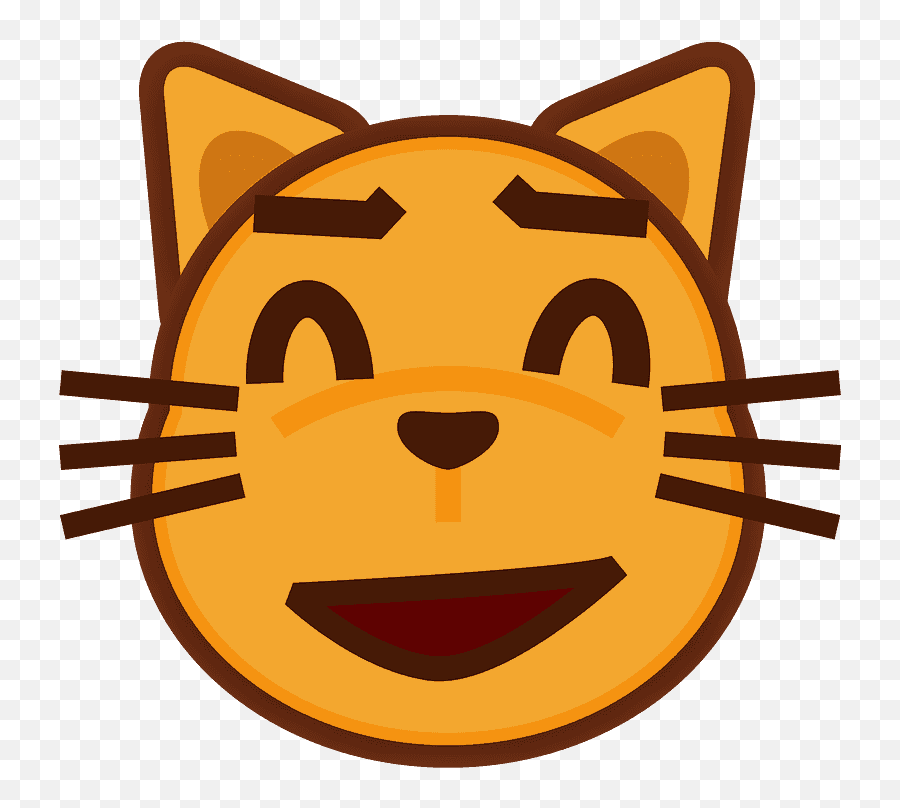 Cat With Wry Smile Emoji Clipart - Cat Open Mouth Clipart,Wry Smile Emoticon