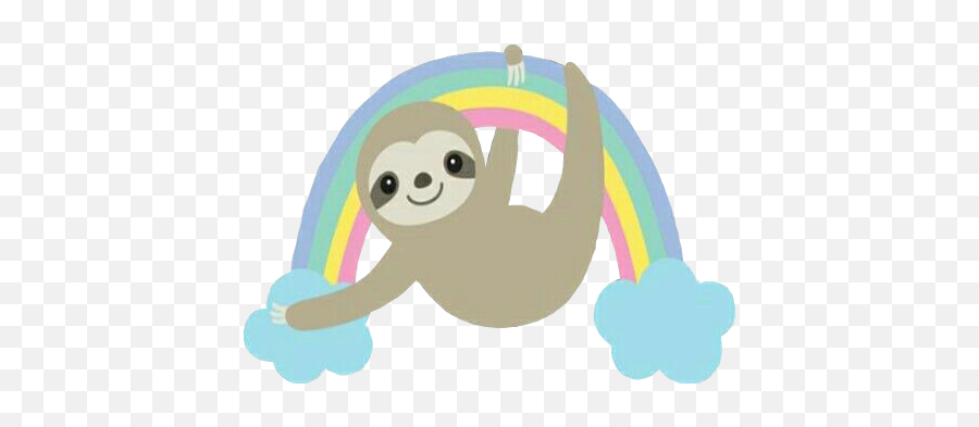 Largest Collection Of Free - Rainbow Sloth Clipart Emoji,Sloth Emoji