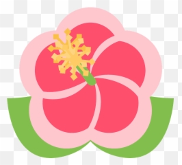 Hibiscus Emoji Clipart - Hibiscus Emoji Flower Png,Hibiscus Emoji
