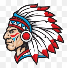 Printed Warrior Indian Native Clipart - Vinyl Sticker Emoji