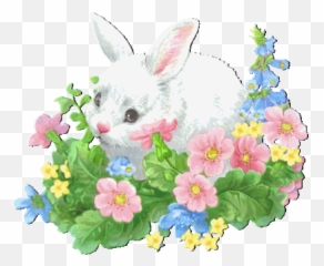 Rabbits Easter Graphic - Emoji