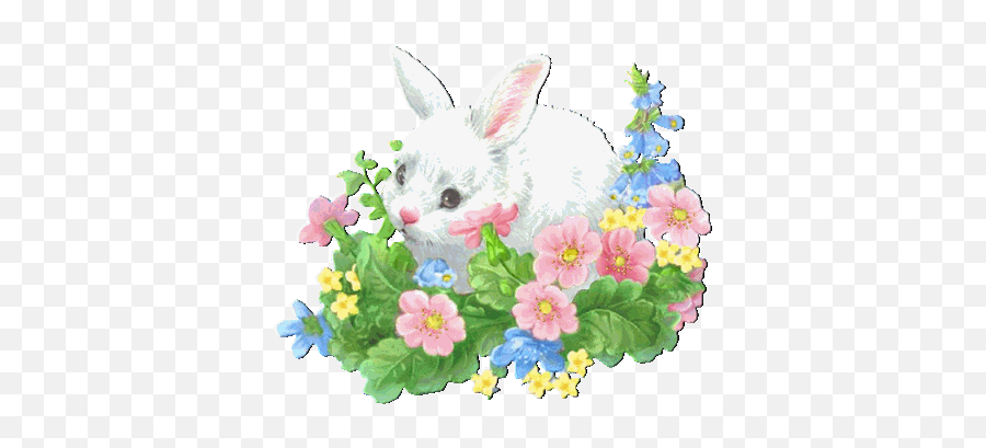 Rabbits Easter Graphic - Rabbit Emoji,Easter Emoticons