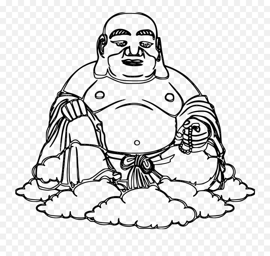 Drawing Chinese Laughing Buddha - Buddha Coloring Pages Emoji,Buddhist Emoji