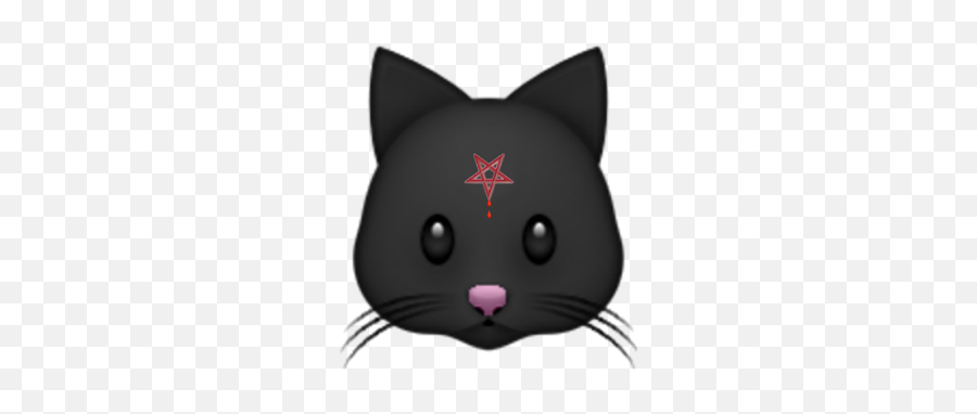 Cute Kitty Emoji Aesthetic Grunge Edgy Trippy Rot - Black Cat,Kitty Emoji