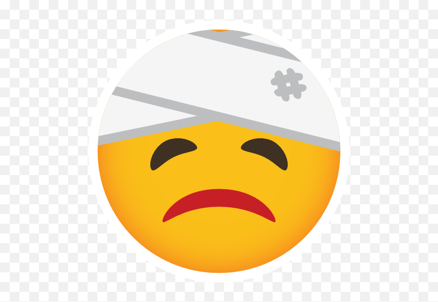 Phone Emoji Sticker Injured - Smiley,Bandaid Emoji