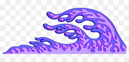 Waves Clipart Japanese - Design Purple Transparent Background Emoji