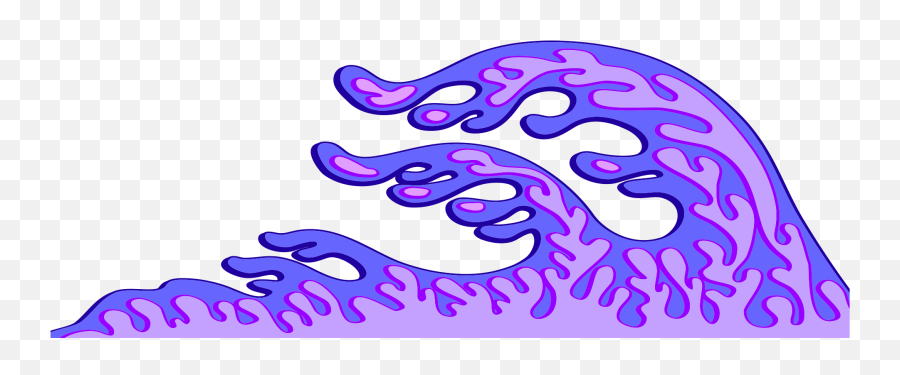 Waves Clipart Wave Japanese Waves Wave - Design Purple Wave Transparent Background Emoji,Bride Knife Skull Emoji