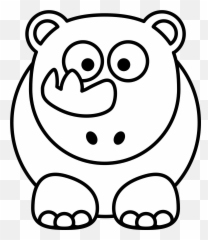Footprint Clipart Rhino Footprint Rhino Transparent Free - Black And White Rhino Clipart Emoji,Rhino Emoji