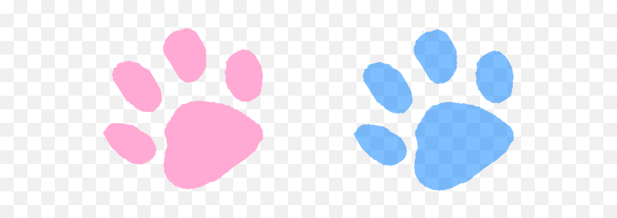 Blue Paw Print Clipart - Pink And Blue Paw Prints Emoji,Paw Print Emoticon