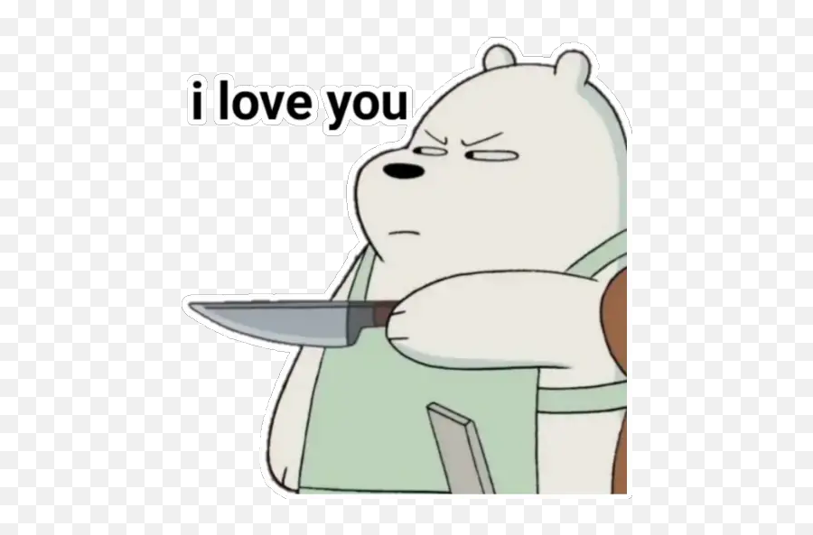 We Bare Bears Stickers For Whatsapp - Ice Bear Stickers Png Emoji,Letter And Knife Emoji
