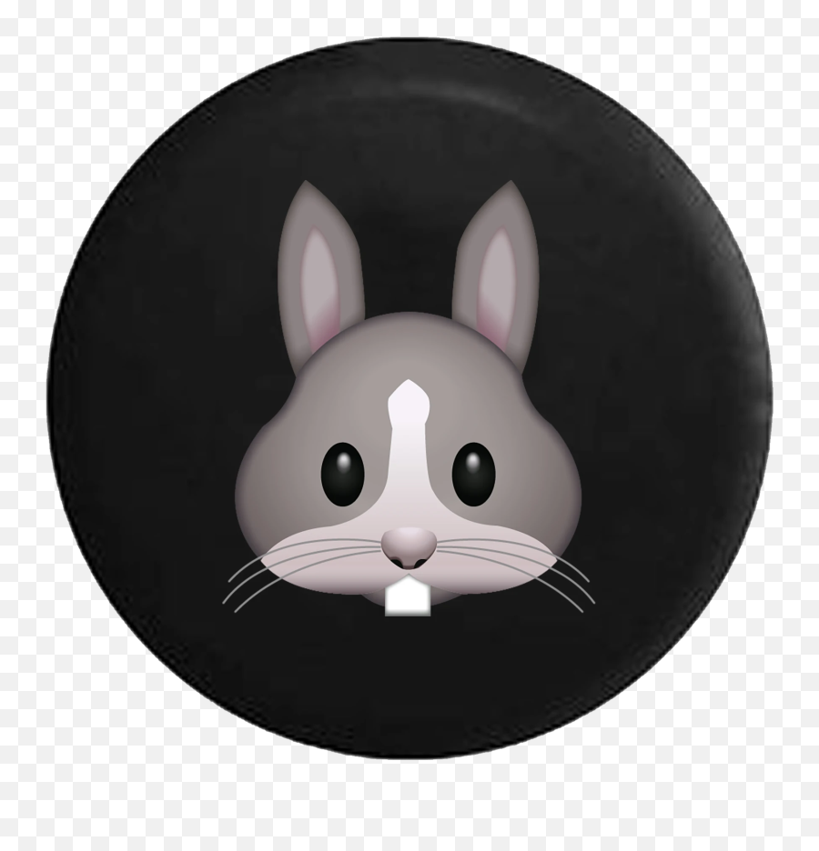 Cute Grey And White Bunny Rabbit Text Emoji Face Jeep Camper Spare Tire Cover Custom Size - Louis Xvi King Of France,Cute Face Emoji