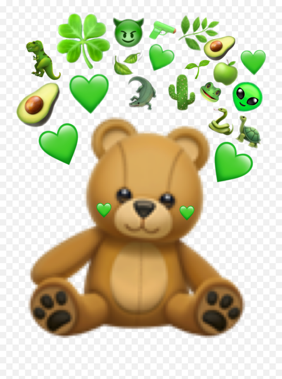 Emoji Green Beard Sticker - Cute Teddy Bear Emoji,Beard Emoji
