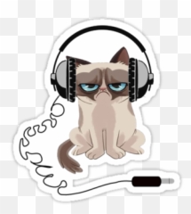 Grumpy Cat - Clip Art Headphones Emoji,Grumpy Cat Emoji