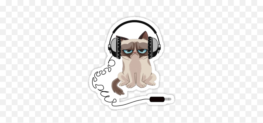 Grumpy Cat - Clip Art Headphones Emoji,Grumpy Cat Emoji