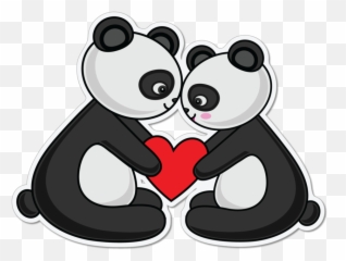 Emoji Enamorado Png - Panda Love Bear Cartoon