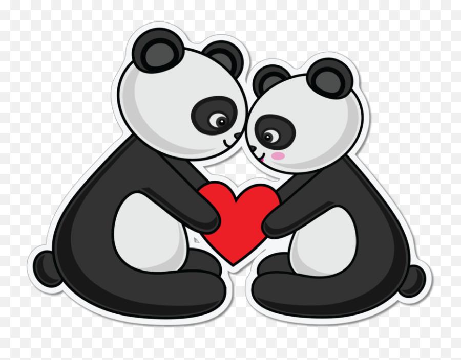 Emoji Enamorado Png - Panda Love Bear Cartoon,Red Panda Emoji