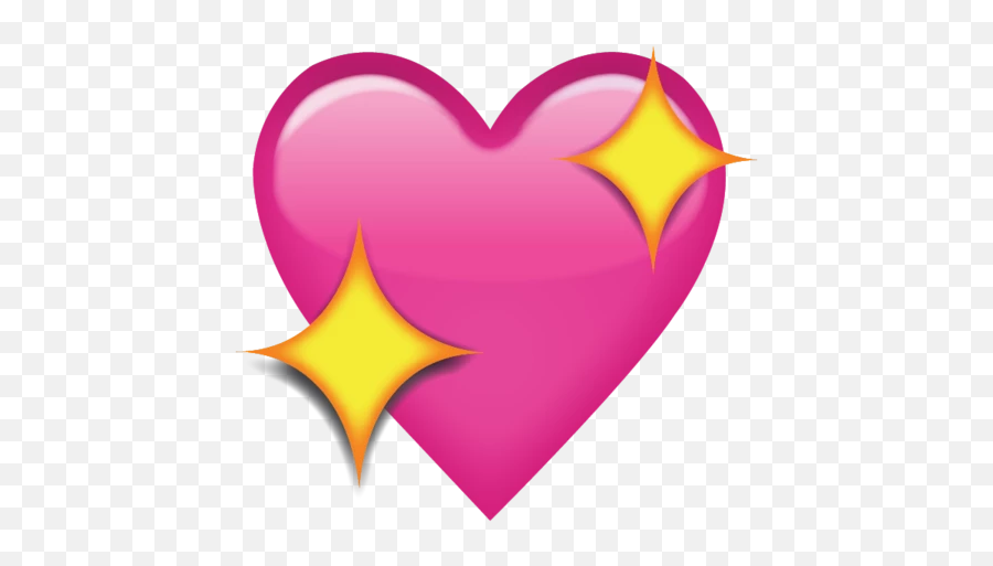 Sparkling Pink Heart Emoji - Heart Emoji With Stars,Love Emoji