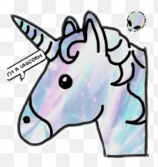 Holographic Tumblr Love Png - Galaxy Rainbow Unicorn Emoji