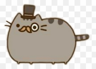 Super Fancy Pusheen Cat Moustache Monocle Cylinder Fr - Pusheen Cat Emoji,Emoji With Monocle