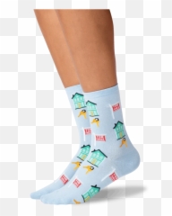 Womenu0027s Realtor Crew Socks - Light Blue Emoji