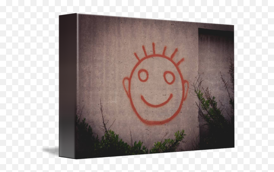 Graffiti Painting Of Red Happy Smiley Face By Maor Winetrob - Smiley Emoji,Rectangle Emoticon