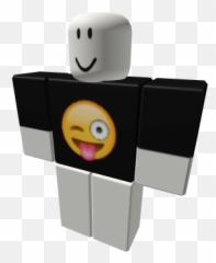 Wink Tongue Out Face Emoji - Roblox Black Police Shirt