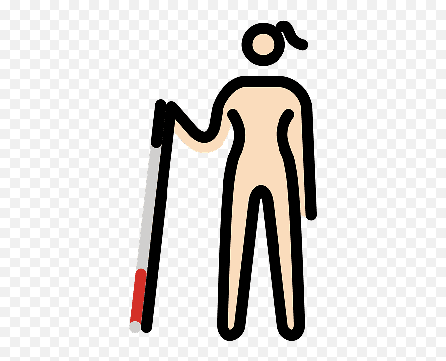 Woman With White Cane Emoji Clipart Free Download - Dot,Pole Dancer Emoji