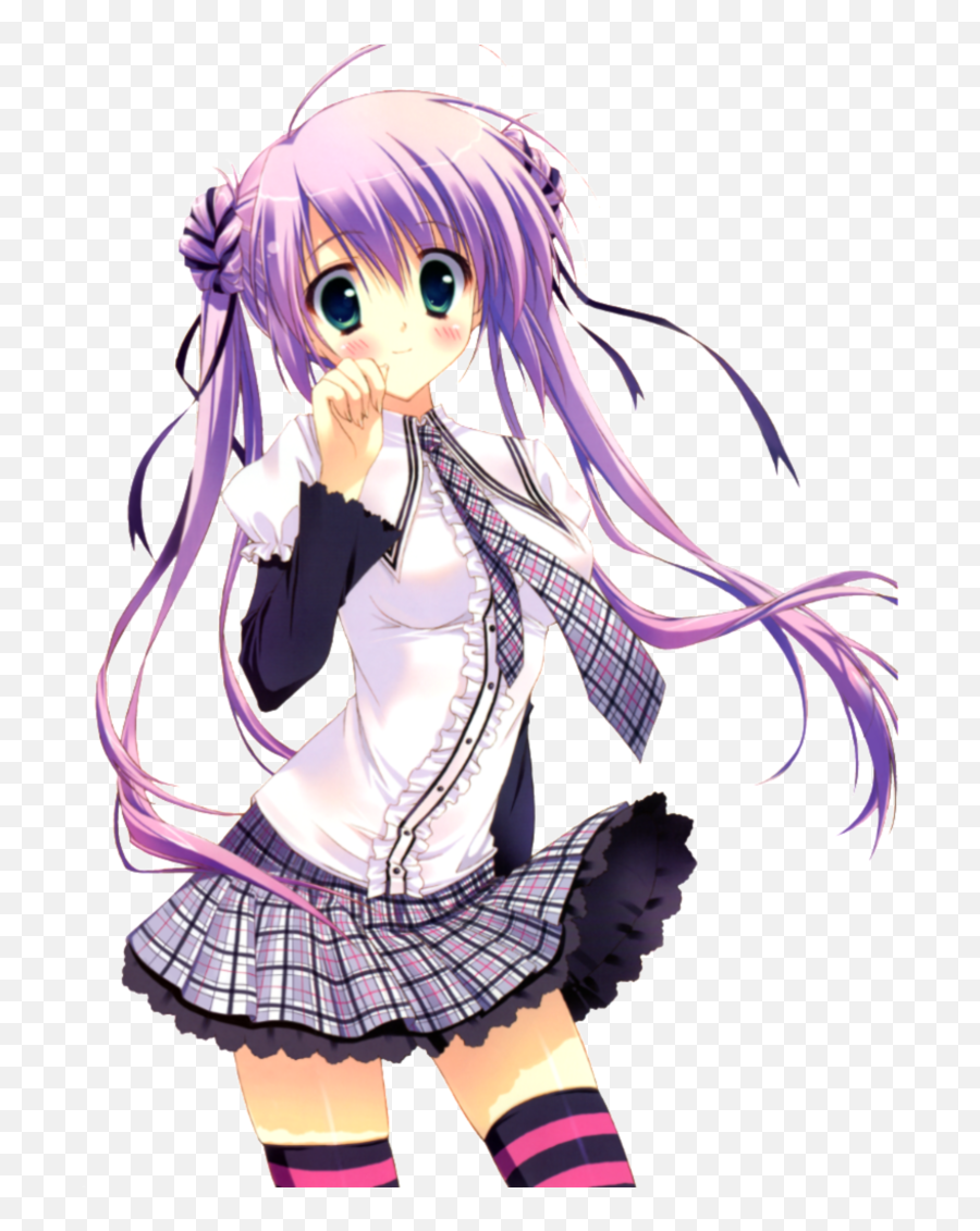 Anime Purple Hair Girl - Purple Anime Girl Png Emoji,Anime Girl Emoji