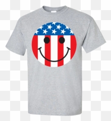 American Flag Smiley Face T - Drive Tesla Shirt Emoji