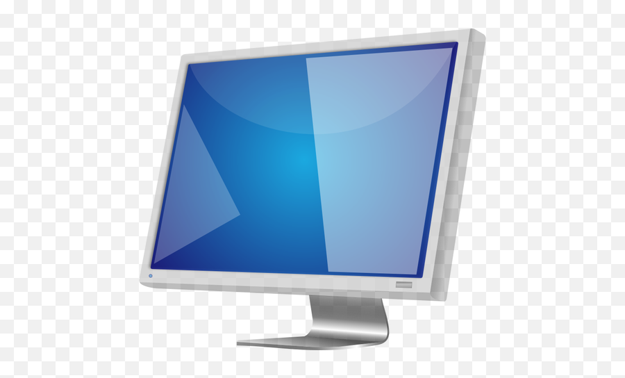 Grey Lcd Monitor Vector Image - Computer Monitor Clipart Png Emoji,Cat Emoji Keyboard