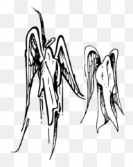 Vector Of Two Angels - Gambar Hitam Putih Malaikat Perempuan Emoji